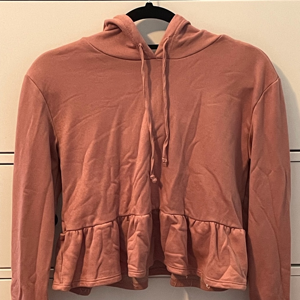 PINK PEPLUM HOODIE